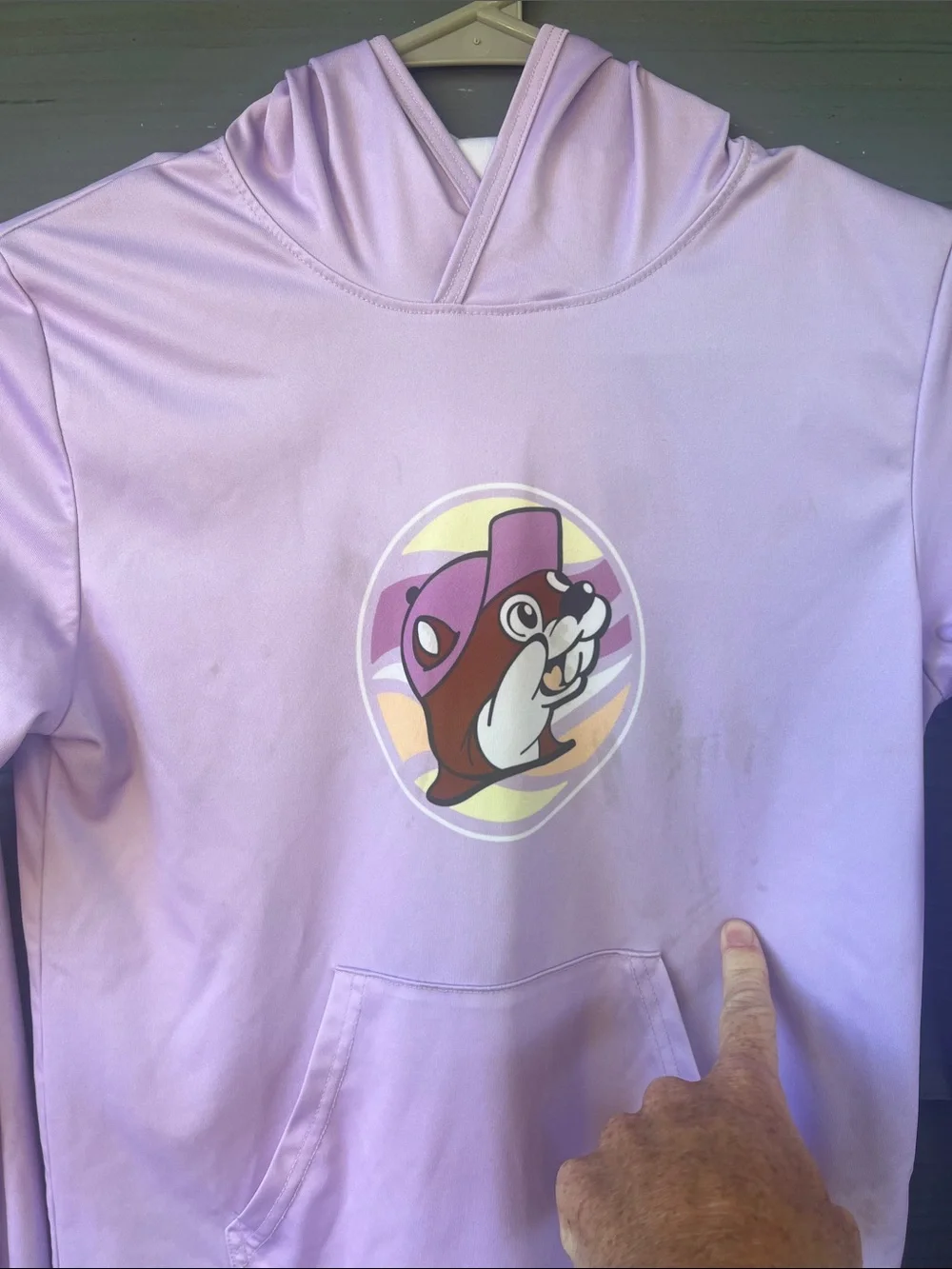 Kids' Buc-ees Lilac Hooded Sunshirt
